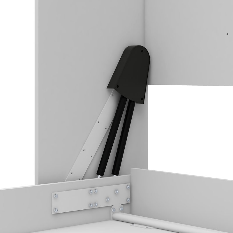 Full Size Murphy Bed Space-Saving Wall Bed, Modern Wall-Mounted Murphy Bed, White