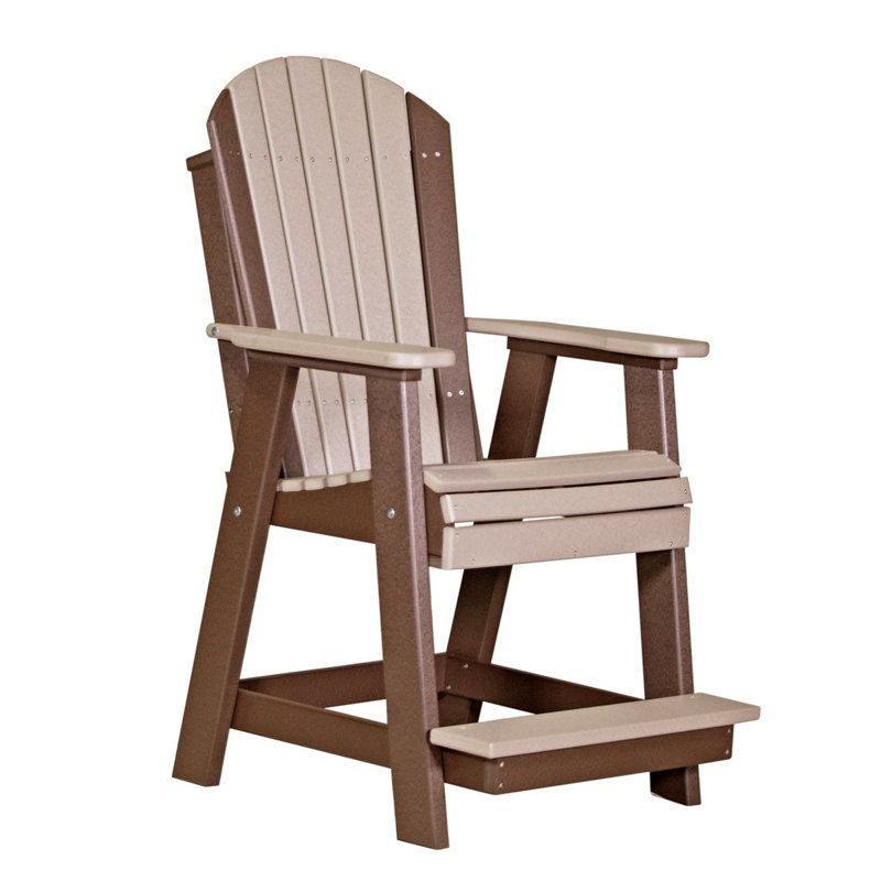 Chaise de terrasse Janel Adirondack, Bois vieilli et brun châtaignier, Chaise à accoudoir