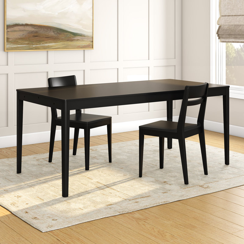 Table de salle à manger rectangulaire Crew, 30"H x 72"L x 29.5"W, Noir