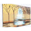 Peinture murale radieuse jaune moutarde sur toile, 47 po x 27 po, peinte à la main pour l'automne
