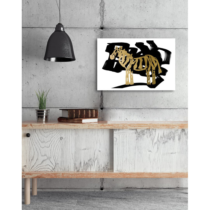 " Modern Safari Zebra ", 16" H x 24" W, Wrapped Canvas