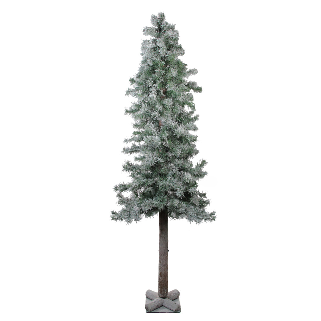 6' Slim Flocked and Glittered Woodland Alpine Artificial Christmas Tree - Unlit Northlight Seasonal