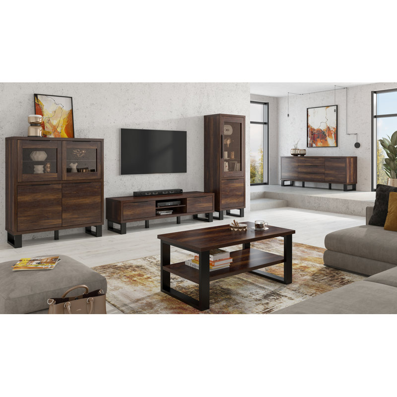 Erik Unfinished TV Stand for TVs up to 78", Wallace Oak