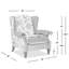 Fauteuil d'appoint, motif floral et léopard, velours bleu turquoise et violet-432765470