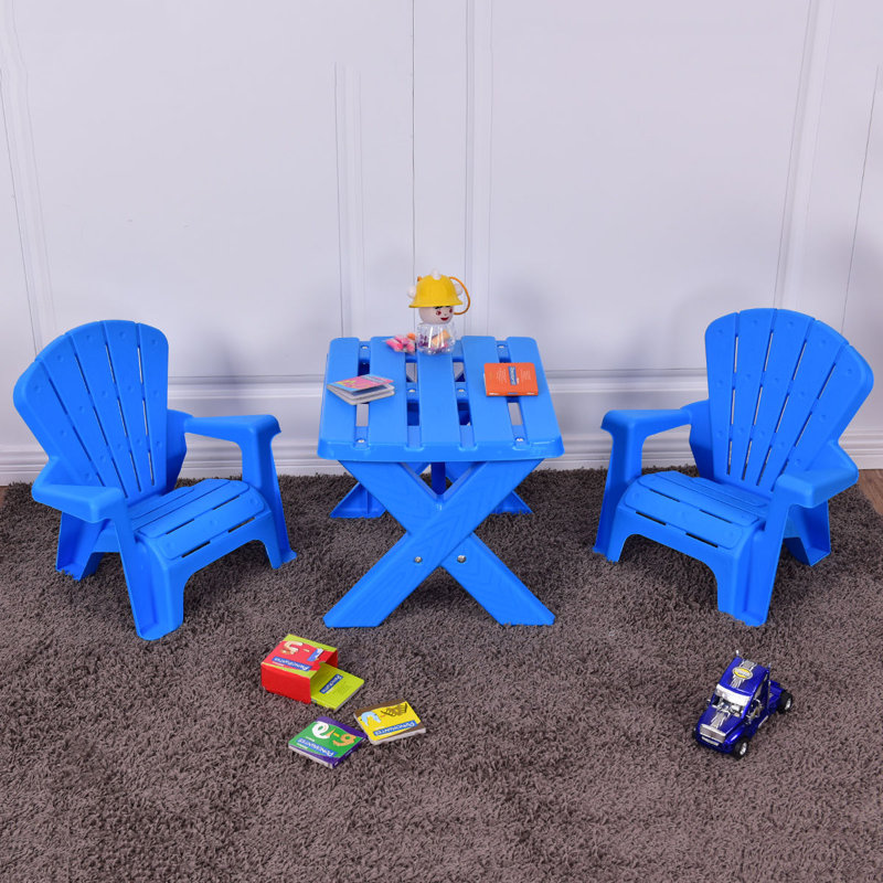 Najera, ensemble rectangulaire pour enfants et chaises, Bleu