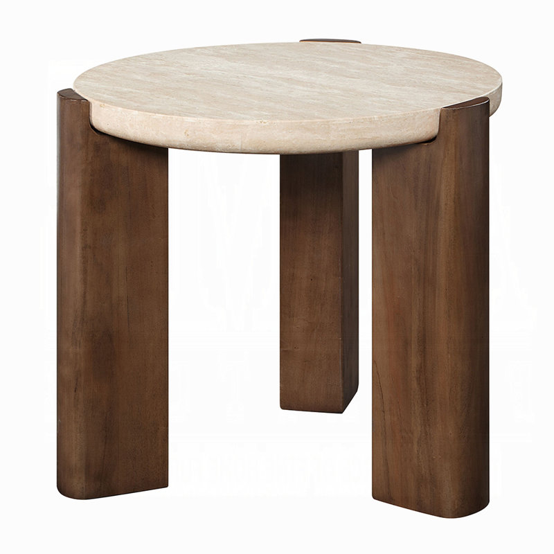 Leonardo Travertine Top End Table