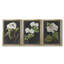 «Dramatic White Flowers I», ensemble de 3 peintures sur toile encadrées-1356238377-1356238374