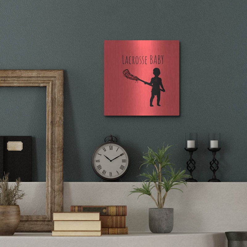 «Lacrosse Baby» par Murray Henderson, art mural en métal, H 12 po x l 12 po