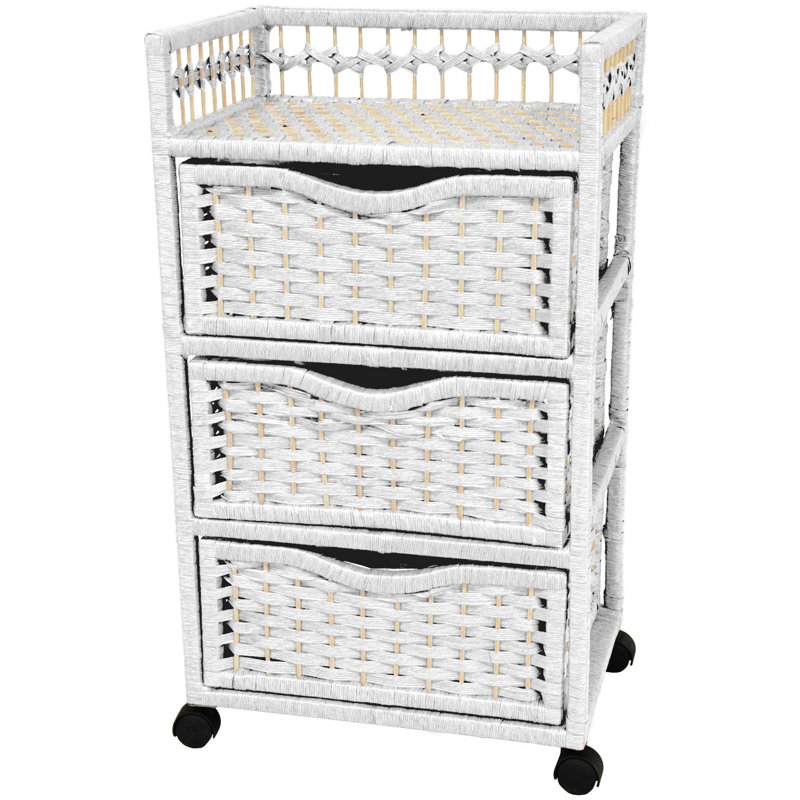 Commode de rangement à 3 tiroirs Isabela, Blanc