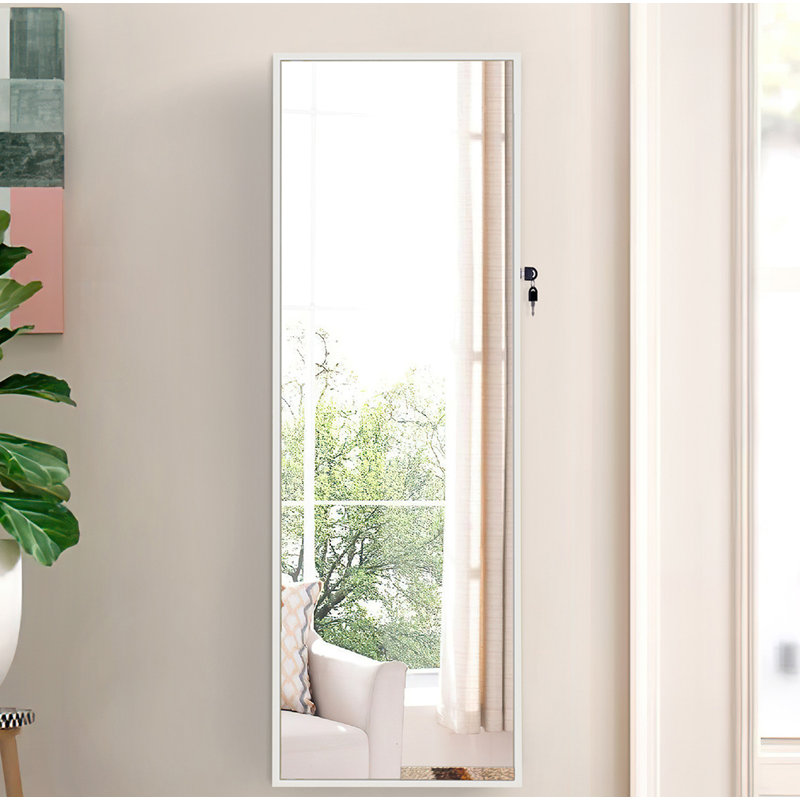 Armoire à bijoux murale avec miroir Eudosia, Blanc