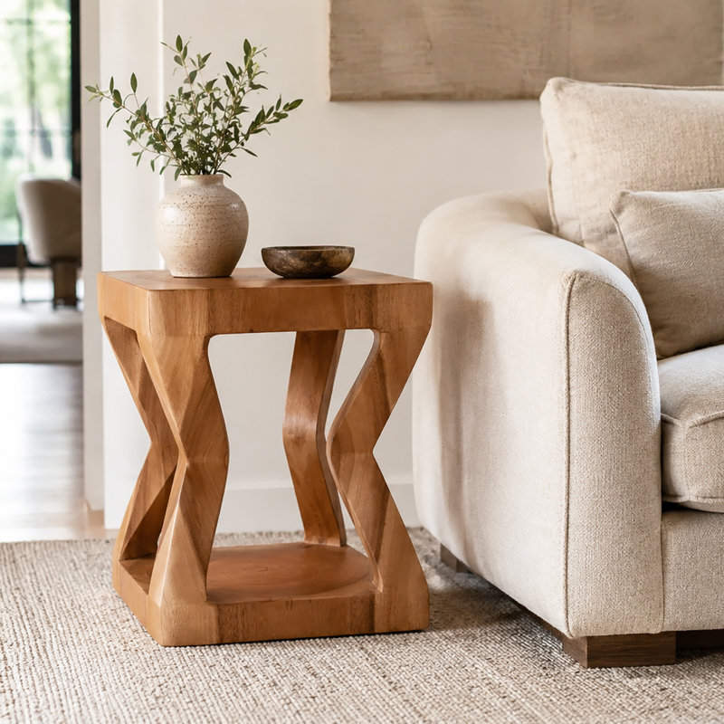 Table de bout en bois - Table d'appoint en bois unique - Table d'appoint Mid Century - Table d'appoint en bois Saur - Petite table d'appoint - Table d'appoint moderne Mid Century