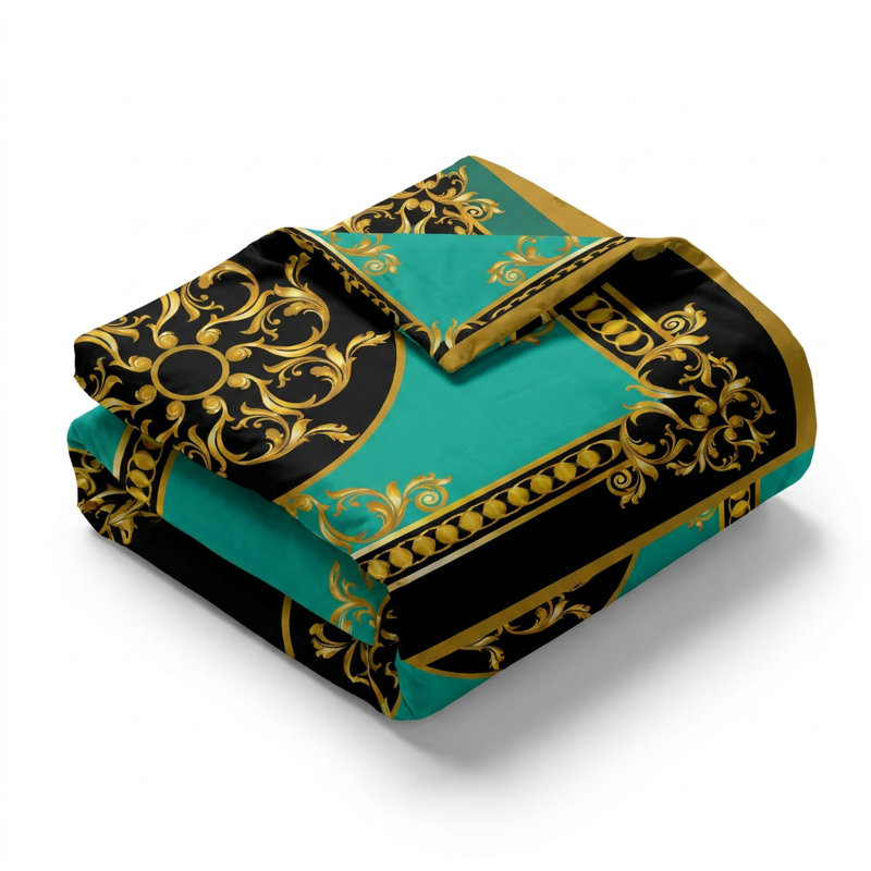 Baroque Medallion Cotton Backed Duvet Cover Set