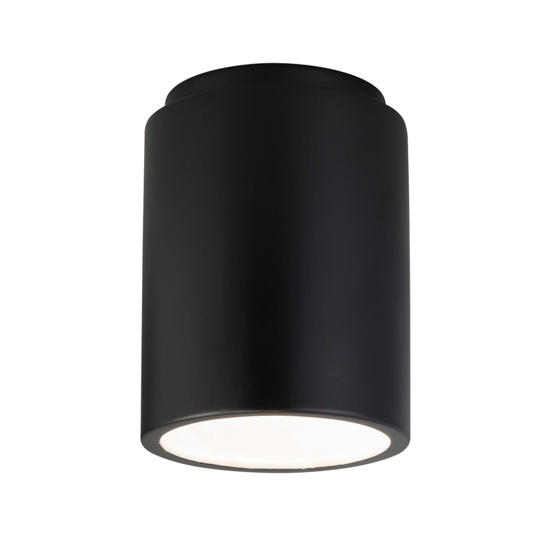 Aayansh - Plafonnier encastré cylindrique - Blanc mat - DEL GU24, Noir