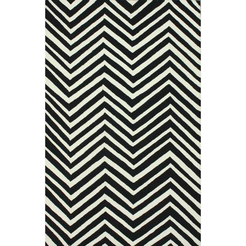 Tapis chevron noir Oneil, Rectangle 5' x 8'
