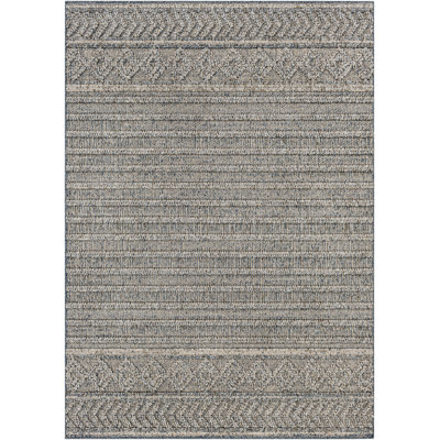 Japneet Ingrid Striped Denim Indoor/Outdoor Area Rug