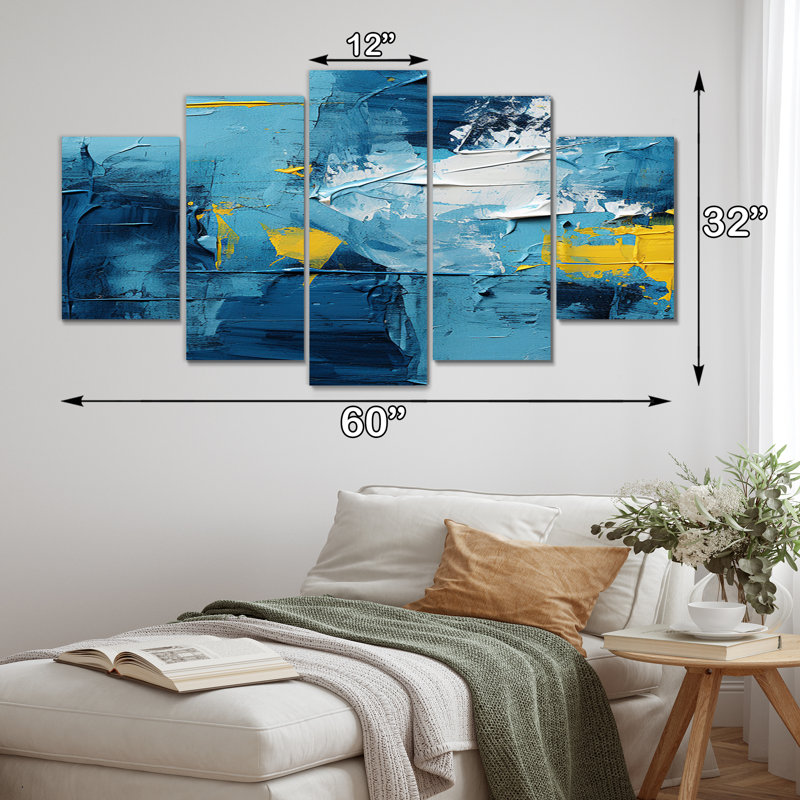 Dailene - Collages abstraits, reproduction d'art mural - 5 panneaux