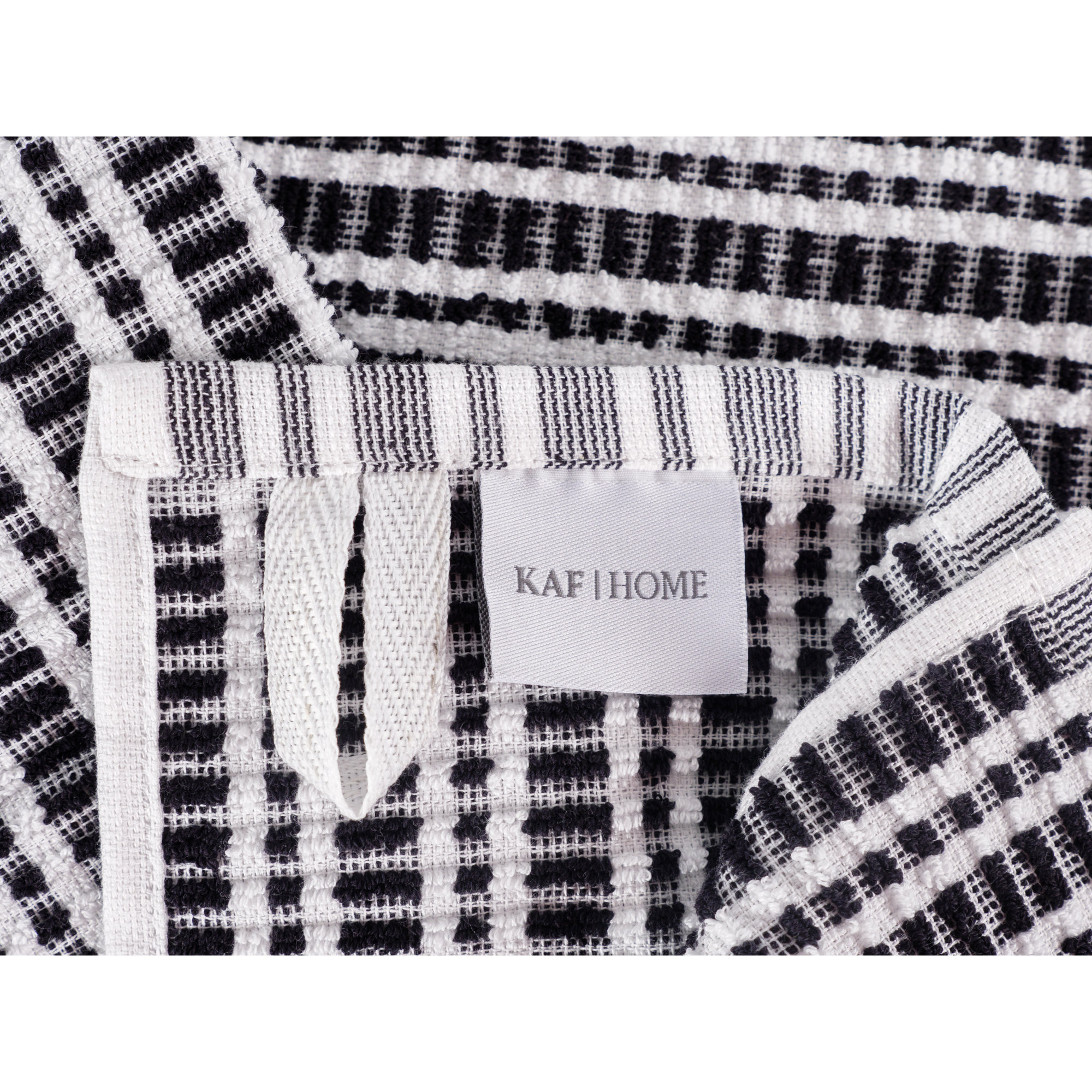 Ripple Terry Kitchen Towel - 16" X  28", Black