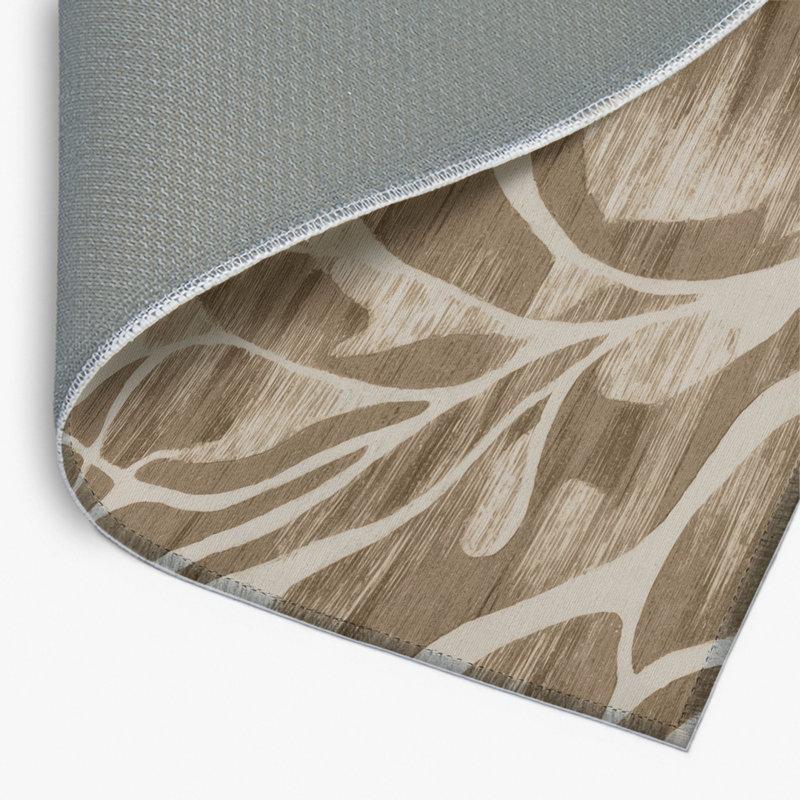 Tapis beige abstrait intérieur et extérieur, Rectangulaire 8 pi x 10 pi