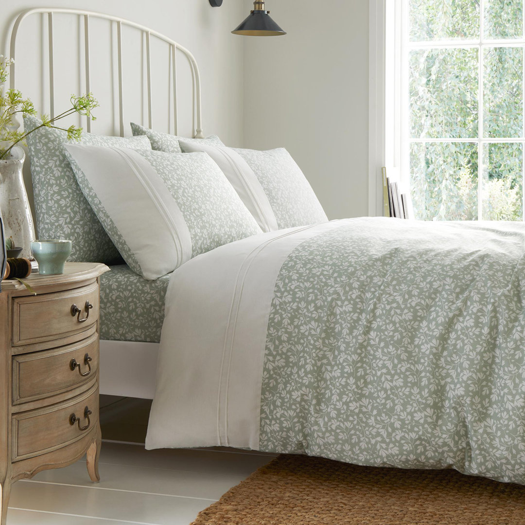 Tess Cotton Blend Floral Duvet Cover Set with Pillowcases Included