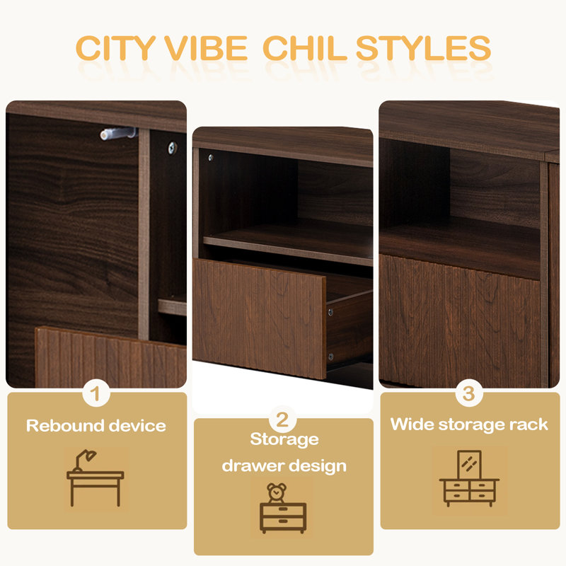 70-Inch Modern TV Stand For Tvs Up To 80 Inches For Living Room, Media Entertainment Center With Ample Storage