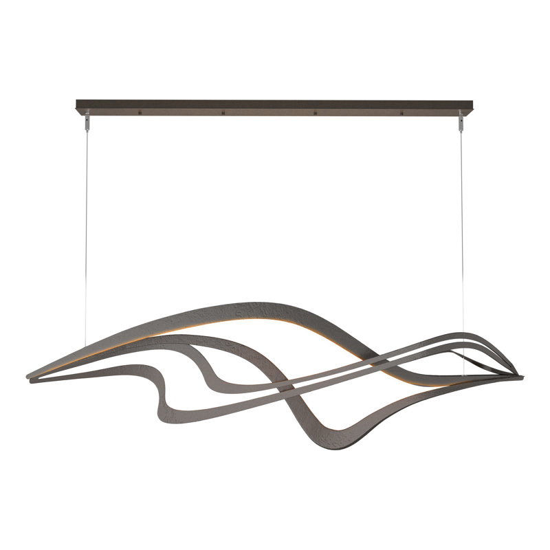 Crossing Waves 1 - Light Unique / Statement Geometric LED Pendant, Oil Rubbed Bronze
