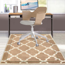 Bohemian Flowers Chair Mat, Beige Wood Floor Protection Mat, Orange Modern  Decoration, Autumn High Chair Mat, Waterproof Mat 