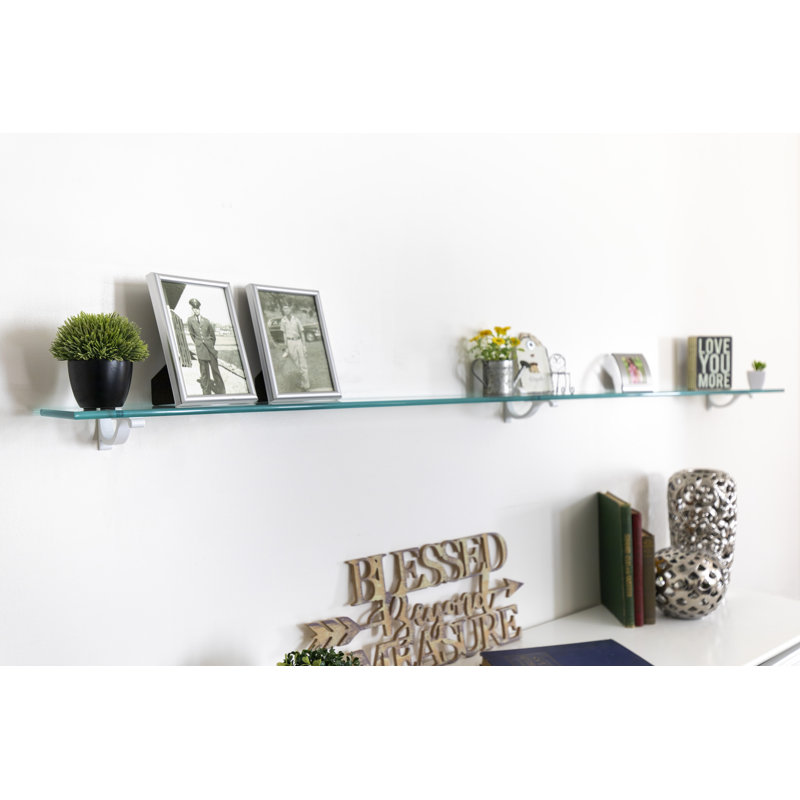 Arriella Bracket Shelf, White, 3" H x 72" W x 10" D