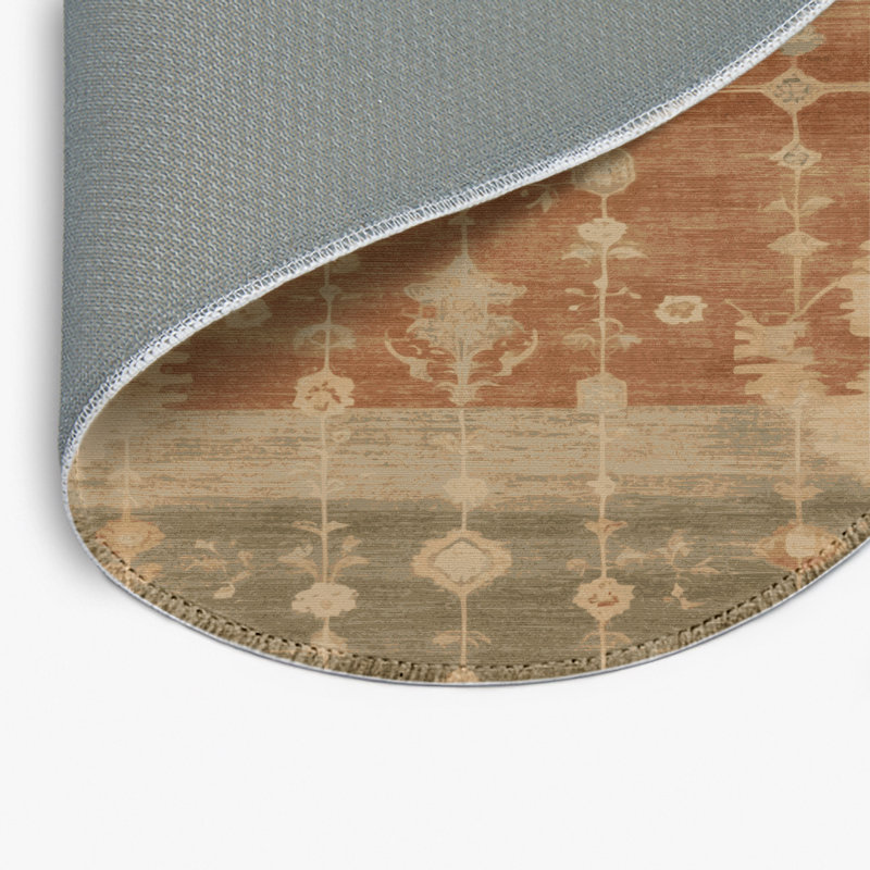 Tapis intérieur et extérieur brun Overdyed, Rond 5 pi