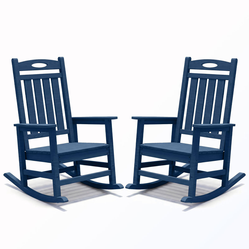 Chaise berçante d'extérieur pour patio (ensemble de 2), Bleu très foncé