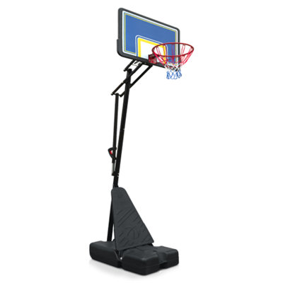 Panier de basketball portatif pour jeunes adultes et match professionnel, hauteur réglable de 8,04 pi à 10,01 pi, panneau de 39 pouces avec système de rebond, but de basketball intérieur / extérieur avec planche de rebond et roues