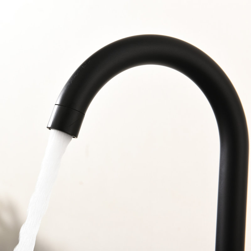 Robinet de cuisine en acier inoxydable noir mat, robinet d'évier commercial à poignée simple avec une durabilité, une fonction et une qualité de robinet d'étanchéité supérieures