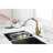 High Arc Pull Down Kitchen Faucet In Gold And Stainless - Smooth Operation For Effortless Use Steel Sink With Dual Spray Function Easy Installation Without Plumber-1082450136