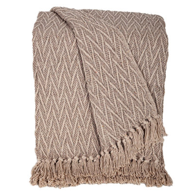 Handloomed Brown Cotton Slub Throw 52" x 67"