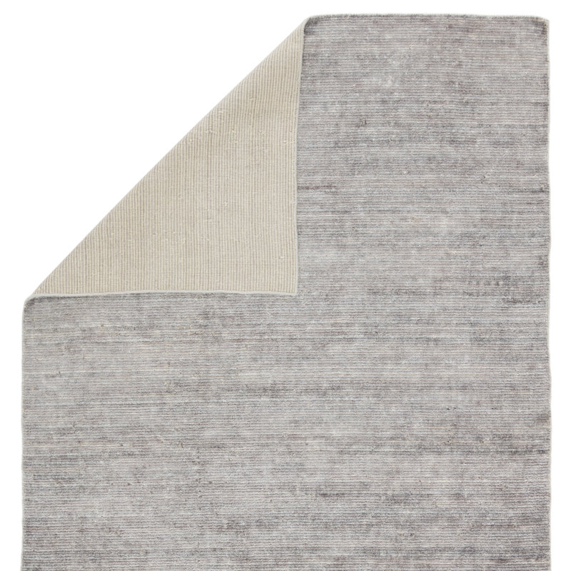 Tapis unique en chanvre noué à la main 5 pi x 8 pi nouvel âge en blanc / gris Saulsbury, Rectangle 8 pi x 10 pi