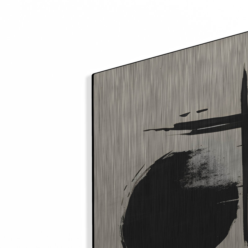 «Black & Neutral Abstract» par Petals Prints Design, art mural en métal, H 24 po x l 16 po