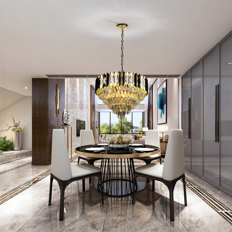 Lustre en cristal Saveta, 12 lumières, 5 étages, H 40,1 po x l 22,8 po x P 22,8 po