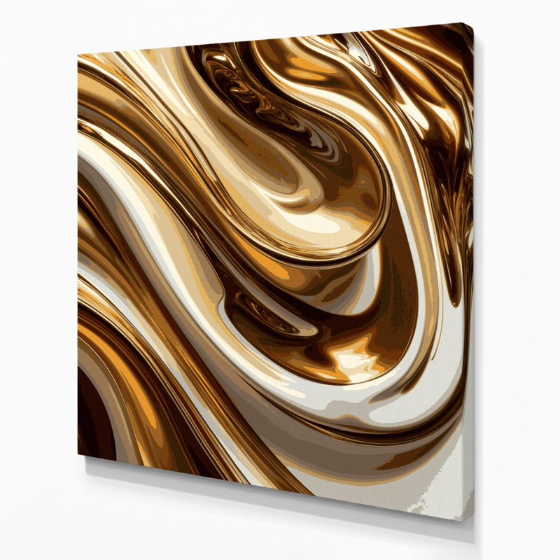 Abstrait art fluide sur toile beige 98, H 12 po x l 12 po