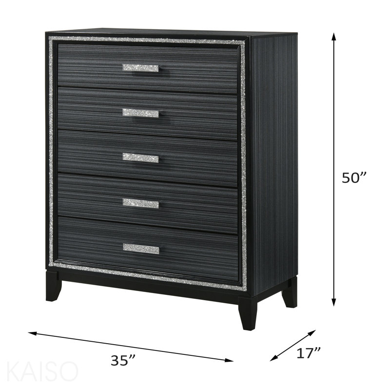 Commode au fini noir patiné, Noir