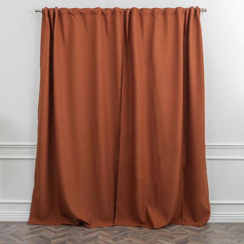 Room Darkening Single Curtain Panel, 130cm Width x 225cm Drop, Burnt Orange