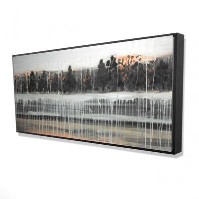 Rainy fall landscape - 24"x48" Framed canvas