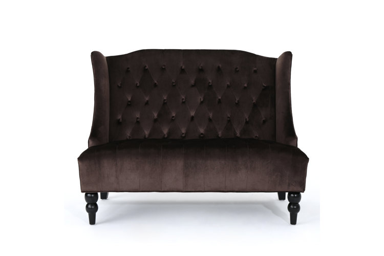 Carolina 50.2" Velvet Recessed Arm Loveseat