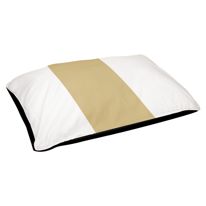 Coussin d'extérieur pour chien Florida Tribe, Small (28" W x 18" D x 6" H), White/Gold/White