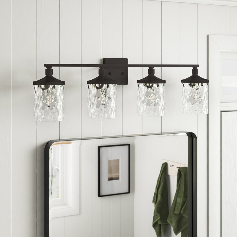 Éclairage pour meuble-lavabo à 3 lumières Baldwin, Nickel brossé, Quatre lumières