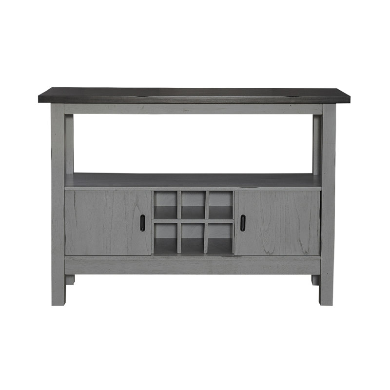 Newport 52" Gray Rubberwood and Mindy Veneer Server