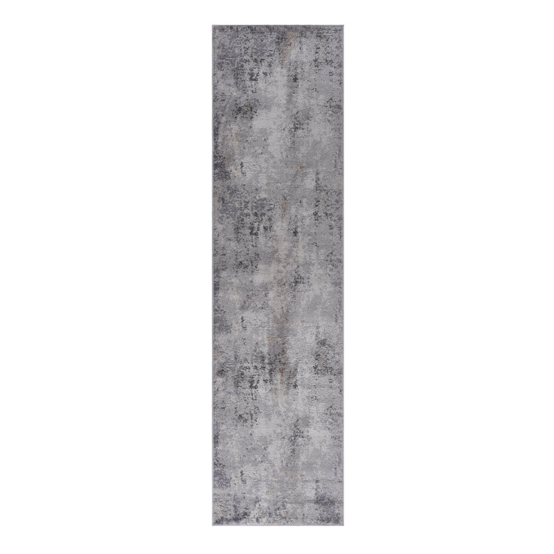 Tapis tissé à la machine Naar Marfi, tapis ivoire / sable / abstrait, Tapis de couloir 2 pi 2 po x 8 pi