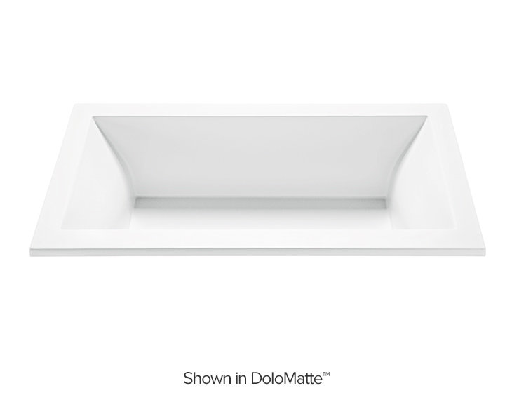 Andrea® 8 DoloMatte 72" x 36" Soaking Solid Surface Bathtub, Undermount, 71.5'' L x 48'' W x 18.25'' H, Biscuit