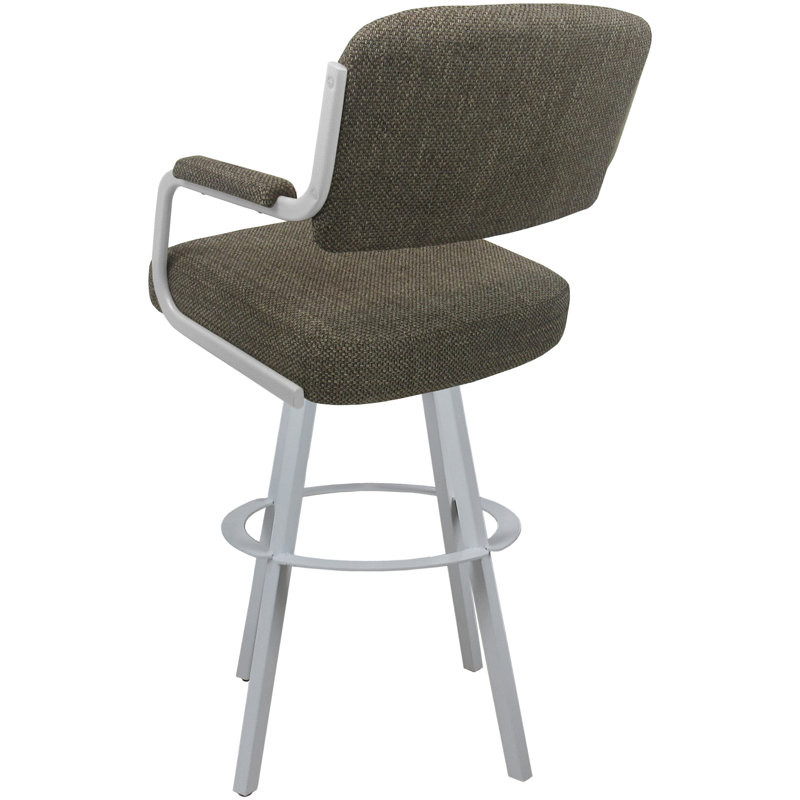 Tabouret pivotant rembourré Cessna, Blanc, Cacao, Counter Stool (26" Seat Height)