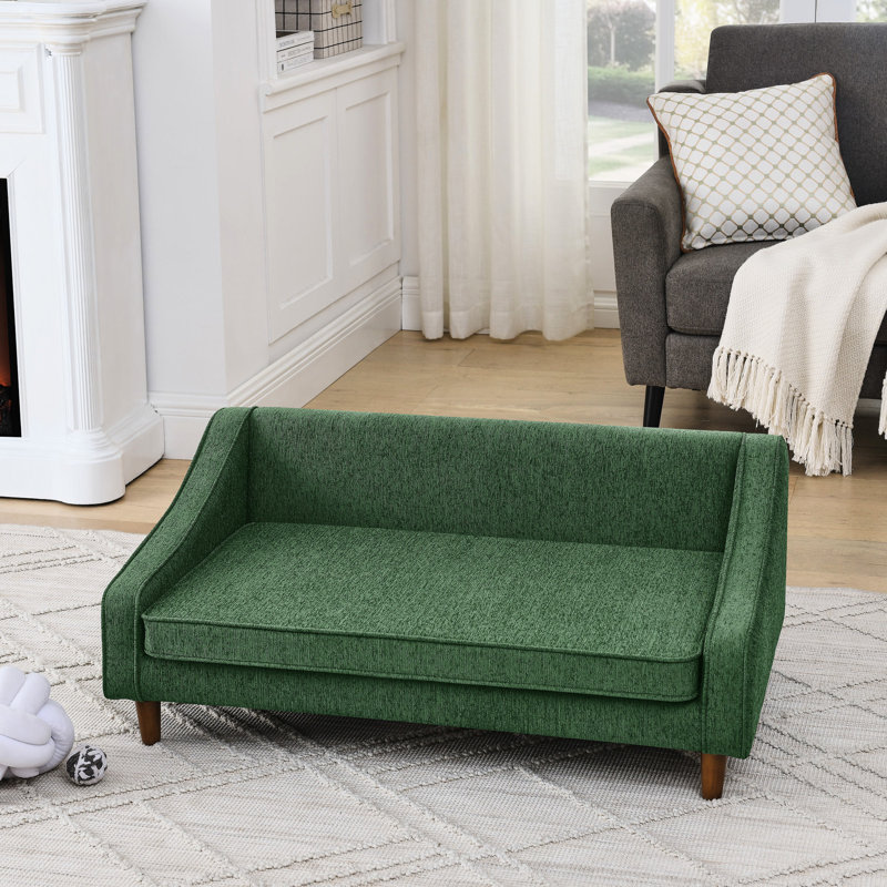 Lit pour chien de style moderne pour le confort des animaux avec un tissu élégant et facile à nettoyer, Vert