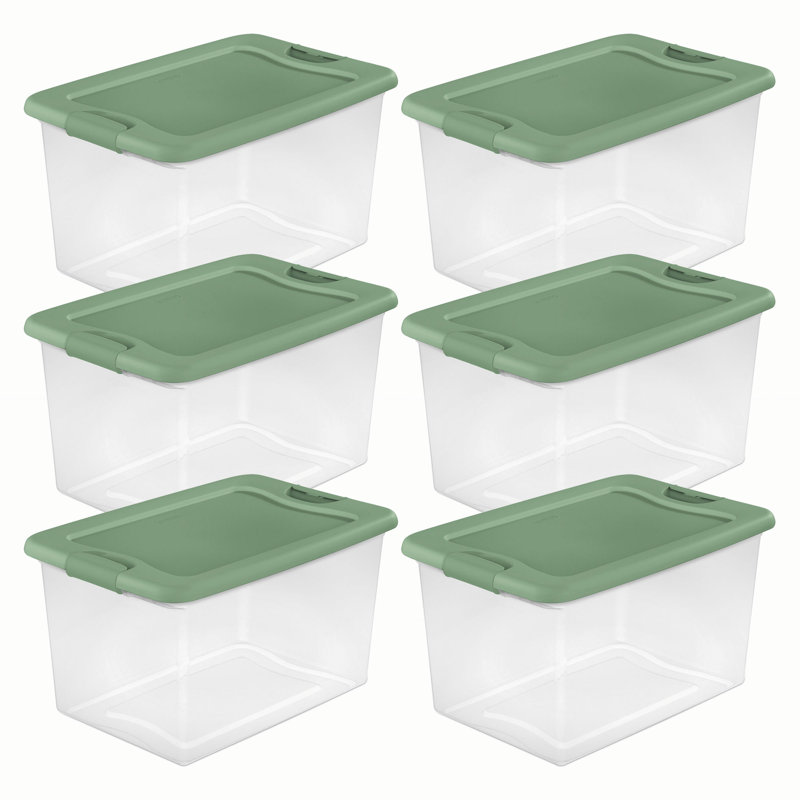 Bac de rangement en plastique Sterilite, Vert frais, 6-Pack