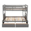 Lit simple superposé au dessus d'un lit double avec rangement - Gris (OLD SKU: LP000022AAE)-1959618680